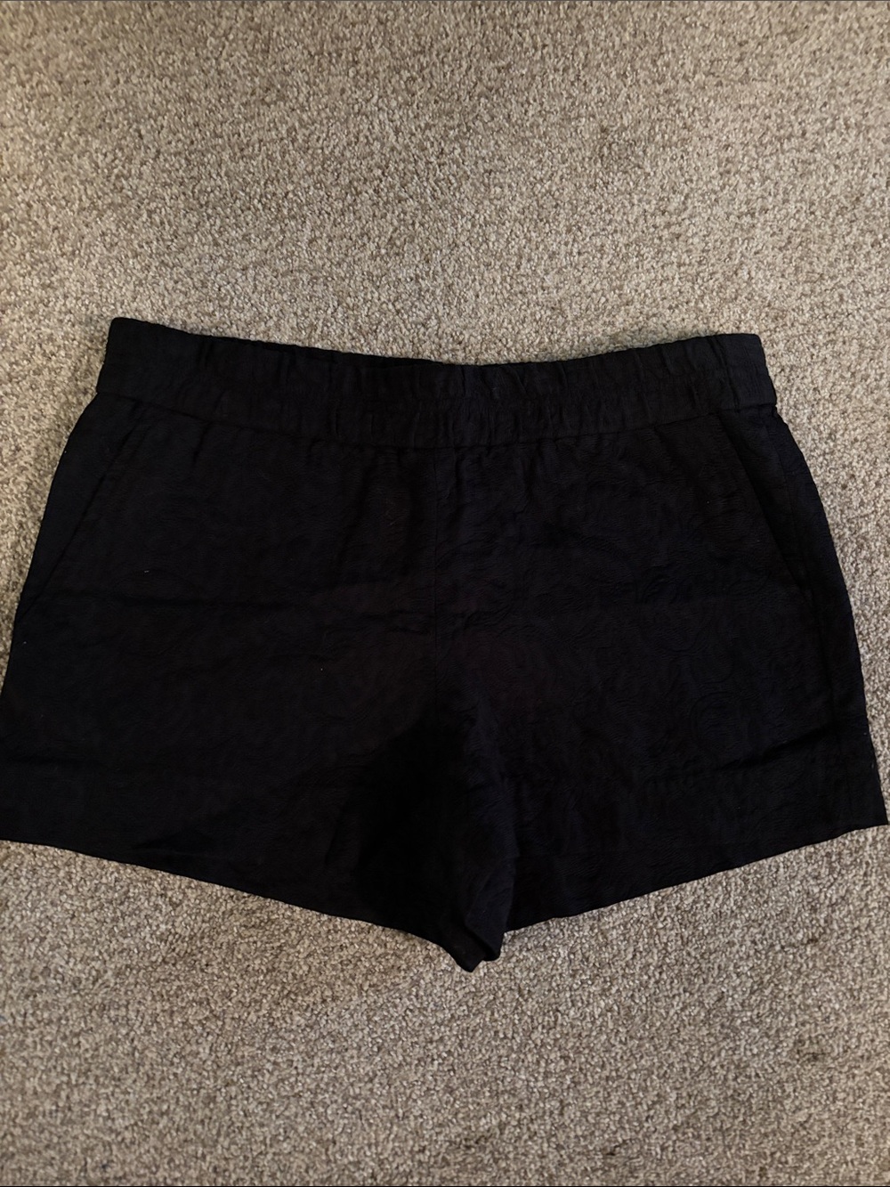 J. Crew - Black High-Waist 12” Stretch Waist Pull-On Shorts
